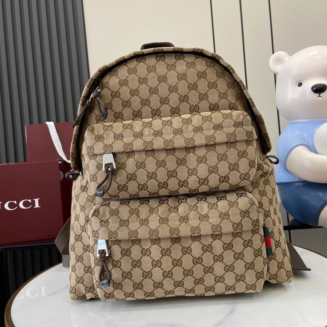 高仿奢飾品GUCCI古馳2024秋冬Gucci標識中號背包雙肩包800265