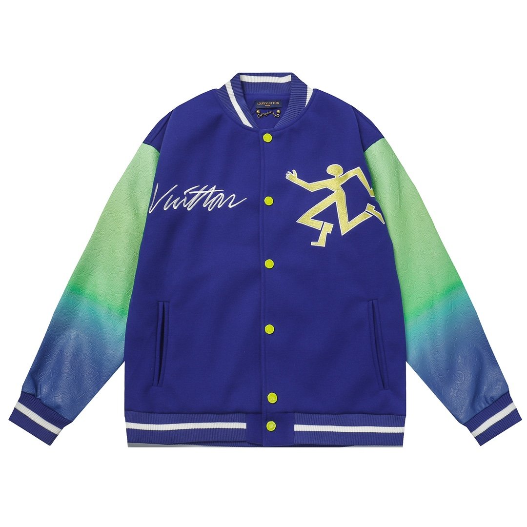 高仿lv精仿頂級A貨復刻奢侈品一比一刺繡棒球領外套