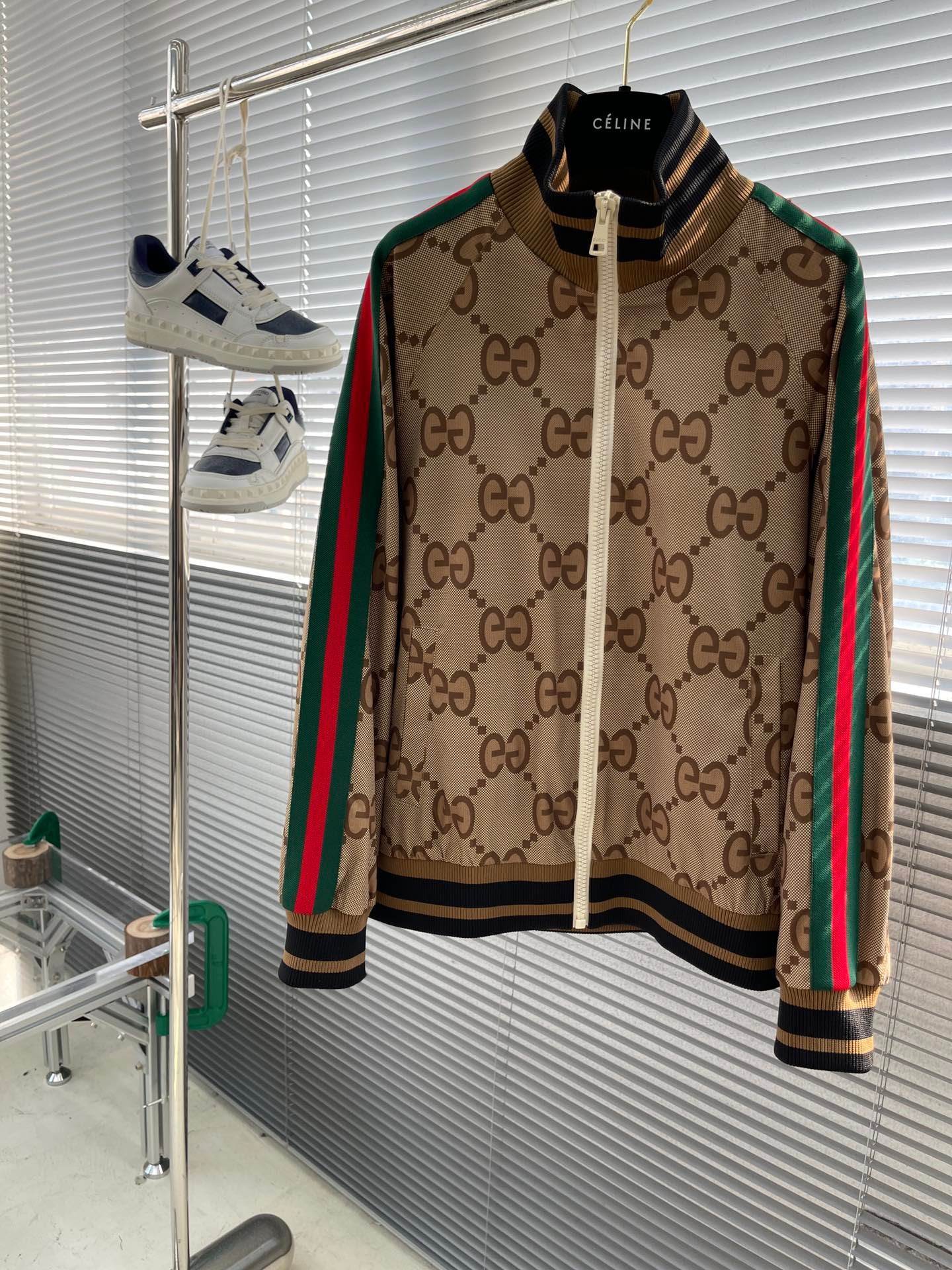 Gucci古驰A貨新品老花轻薄立领夹克男女同款