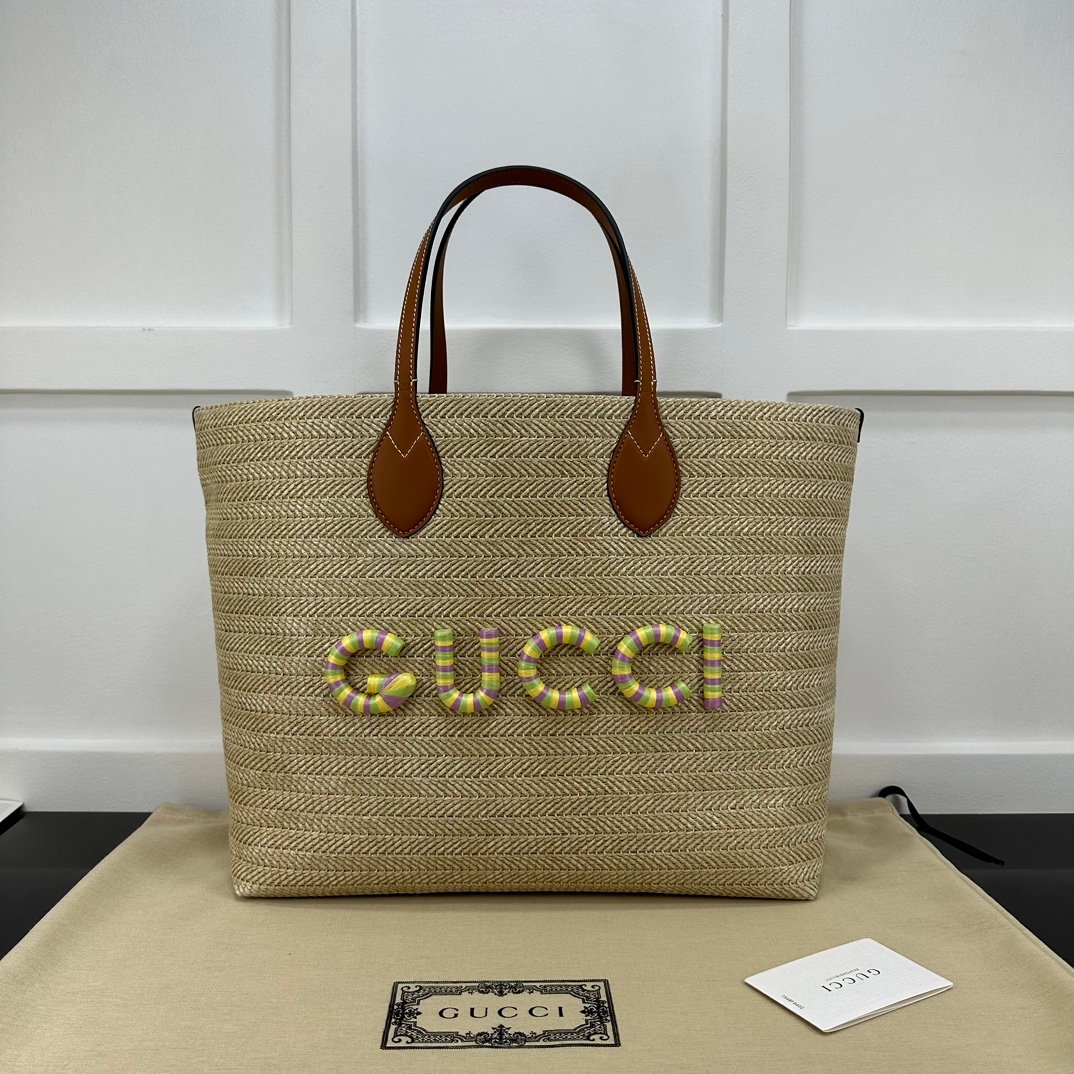 高仿包包GUCCI古驰新款编织棕皮托特包手提包779666
