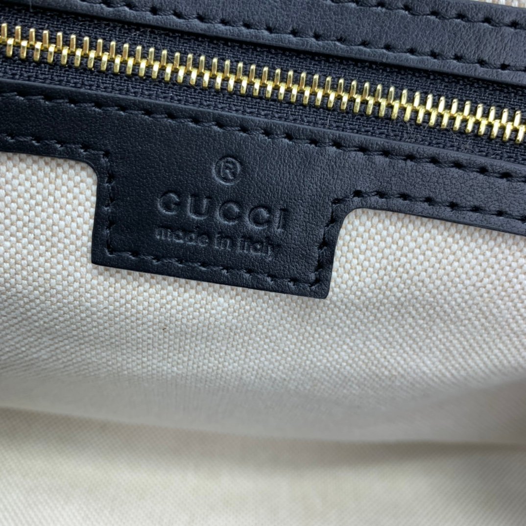 原單GUCCI古驰新款黑色原廠皮波士頓包女款斜挎包702242