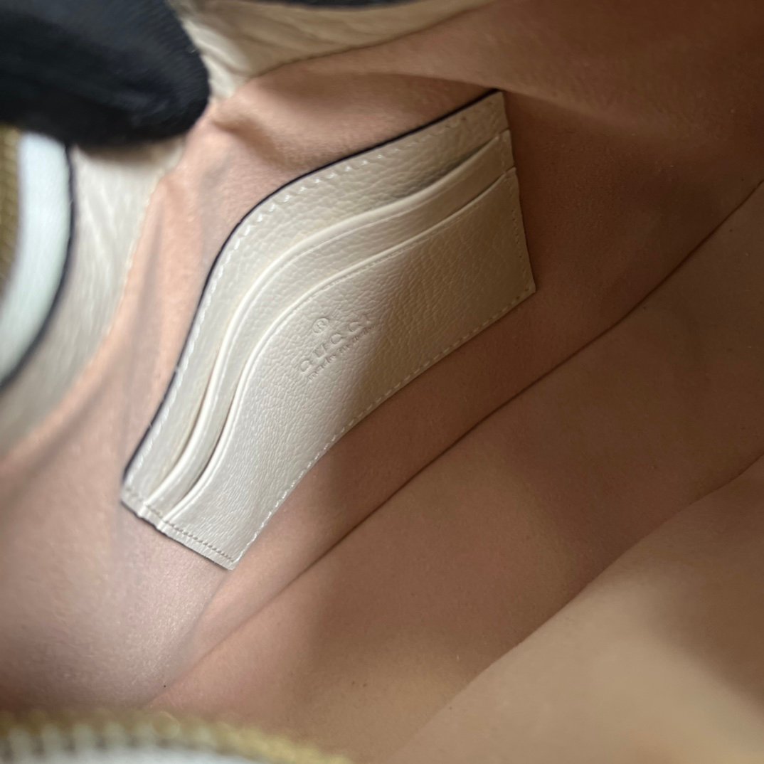 高品質GUCCI古驰雙女款象牙白731817腋下包肩包