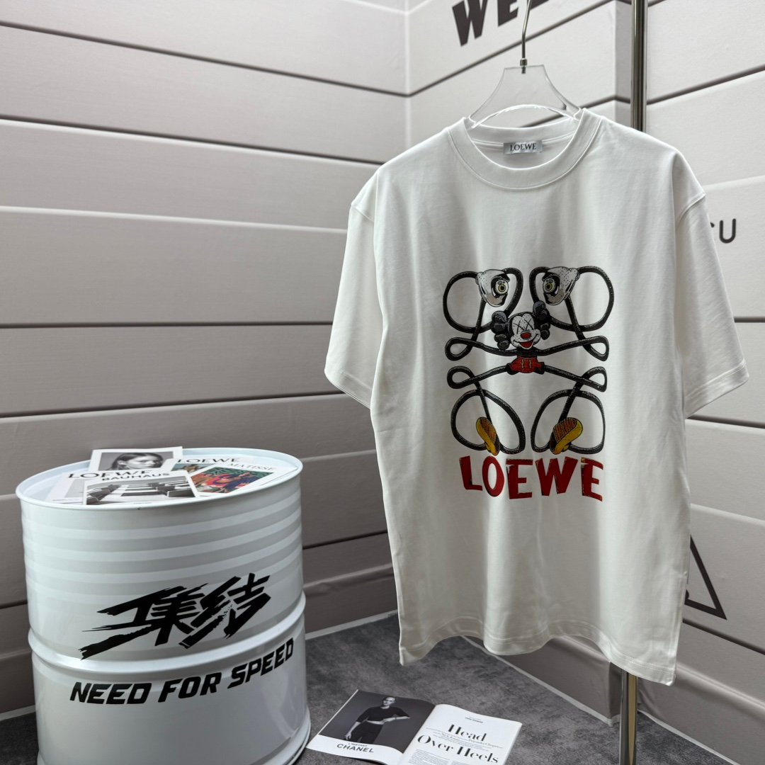 A貨Loewe羅意威印刷圖案白色短袖T恤