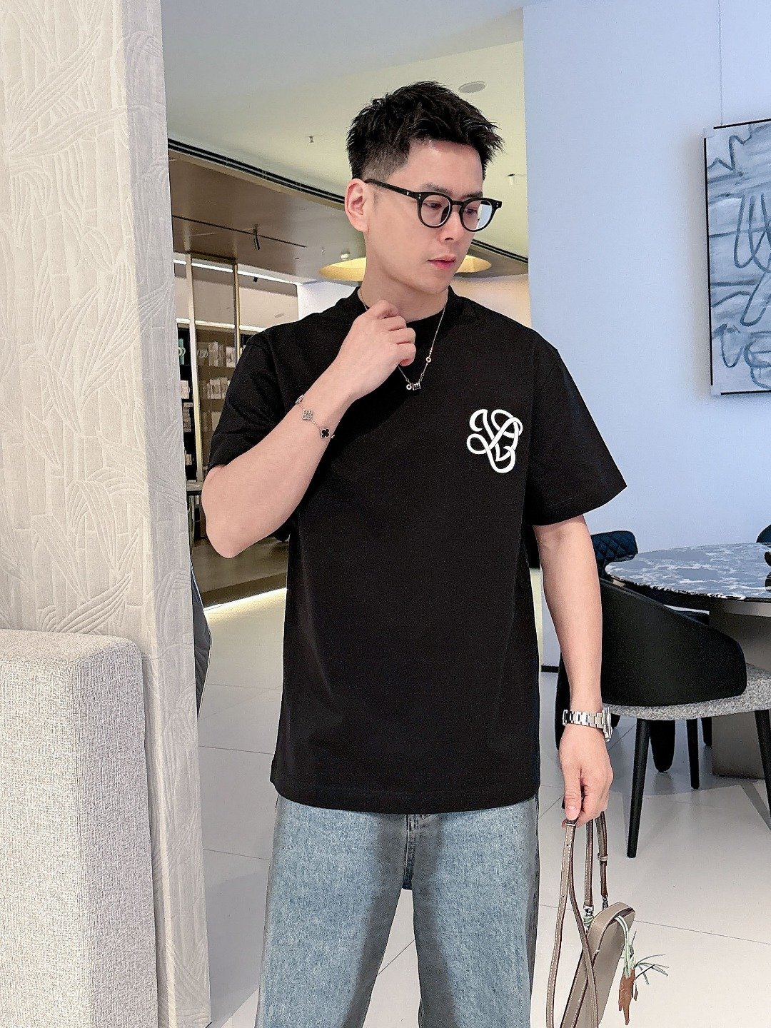 復刻Loewe羅意威時尚黑色短袖T恤無敵帥氣款
