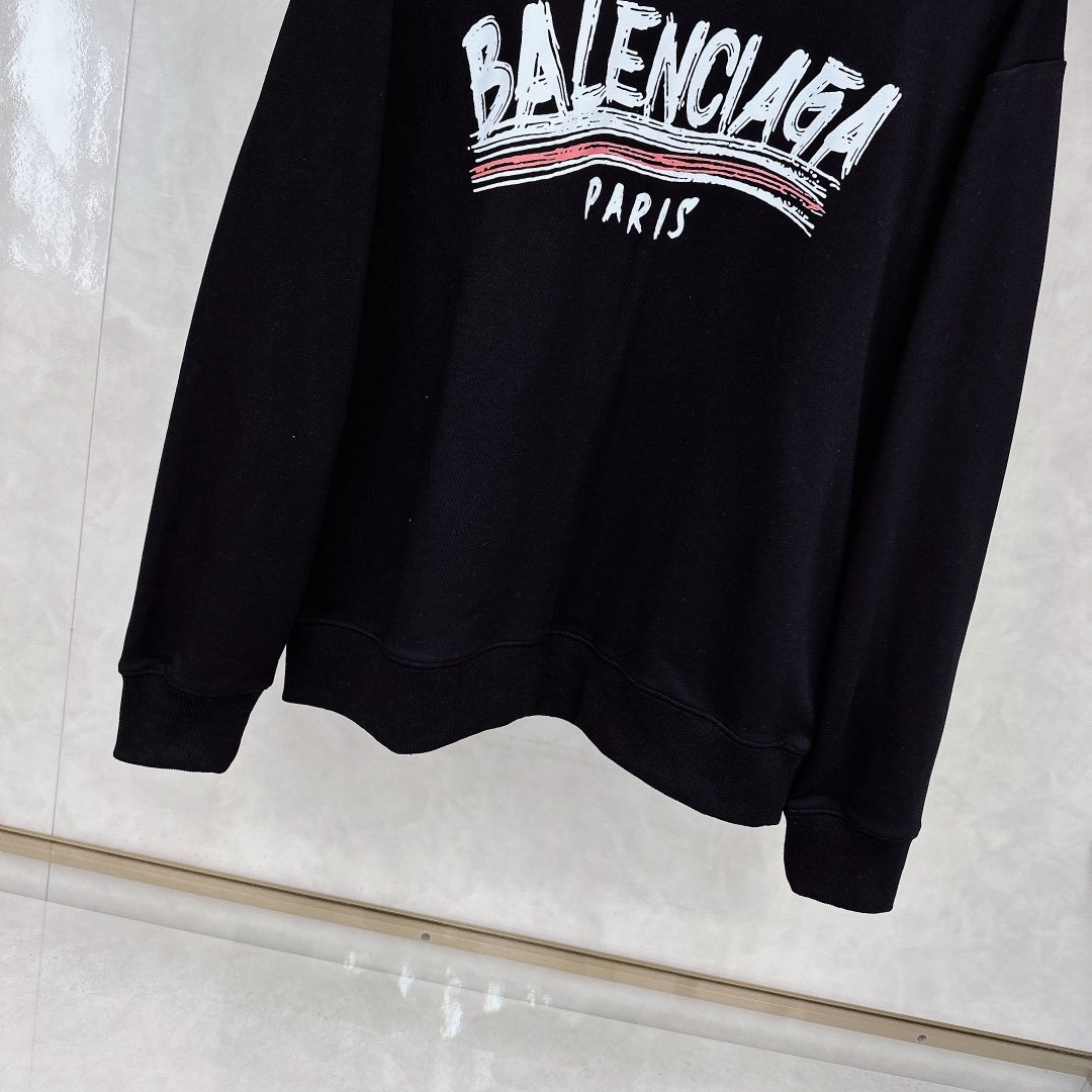 高仿Balenciaga巴黎世家新款黑色衛衣男女同款