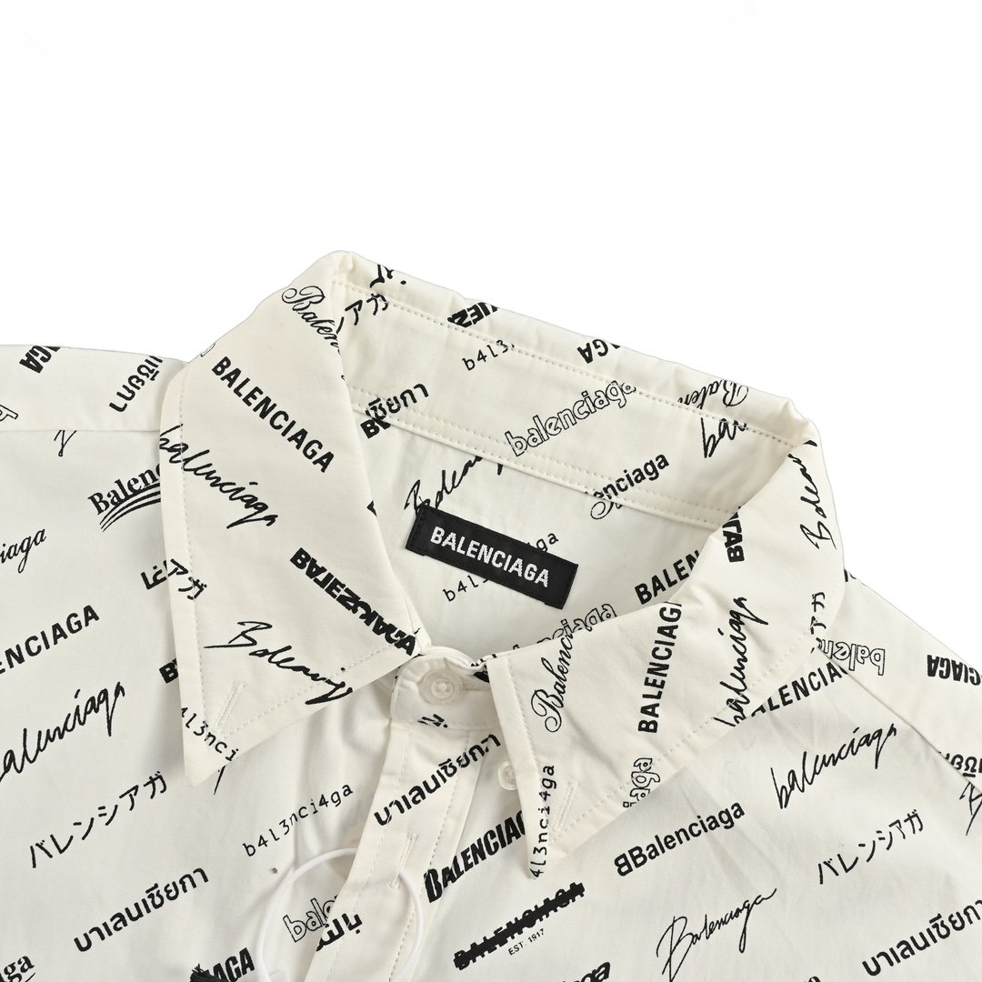 高仿Balenciaga巴黎世家新款滿幅英文字母長袖襯衫