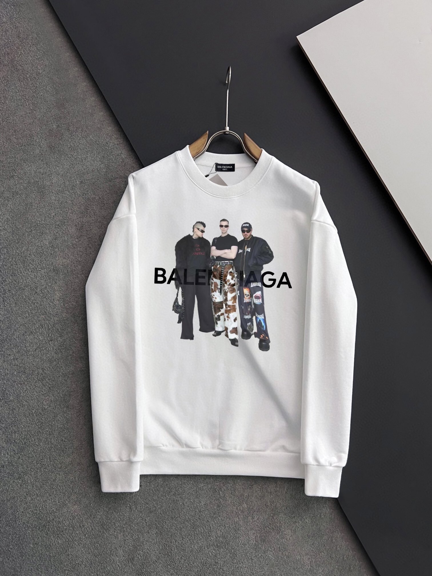 原單Balenciaga巴黎世家新款字母印花白色衛衣
