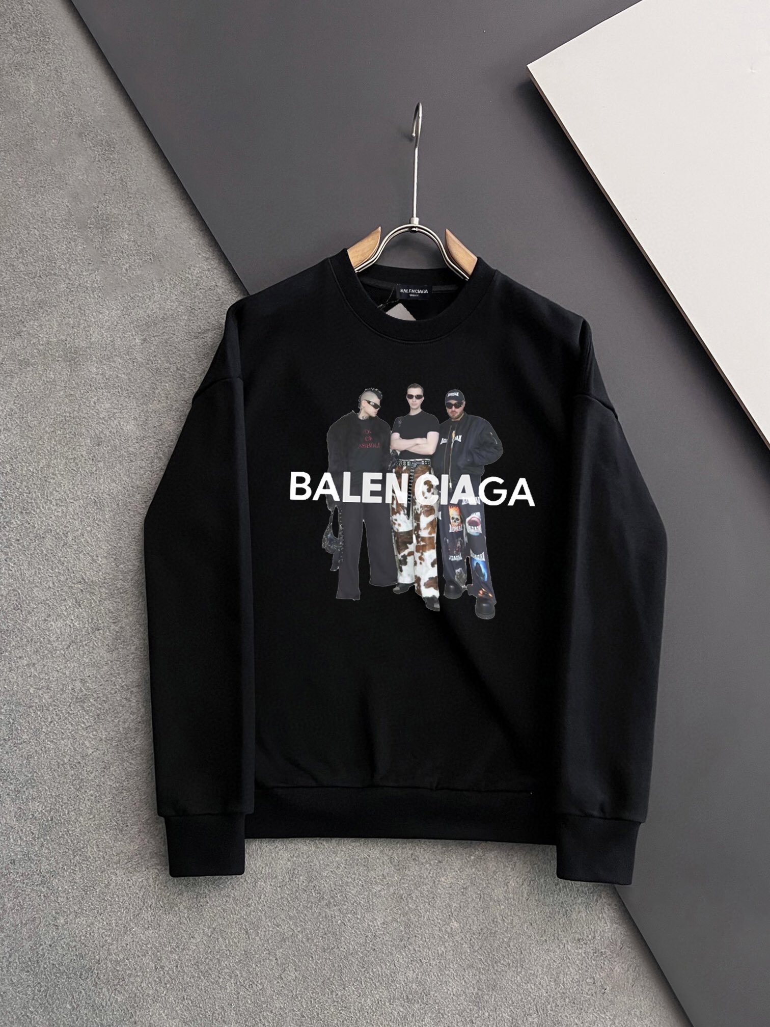 頂級Balenciaga巴黎世家新款字母印花黑色衛衣