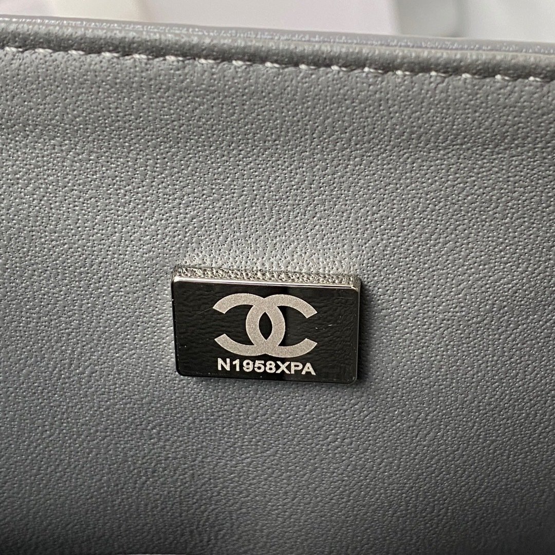 原單chanel香奈兒 Classic Flap Bag 灰色斜挎包A01112