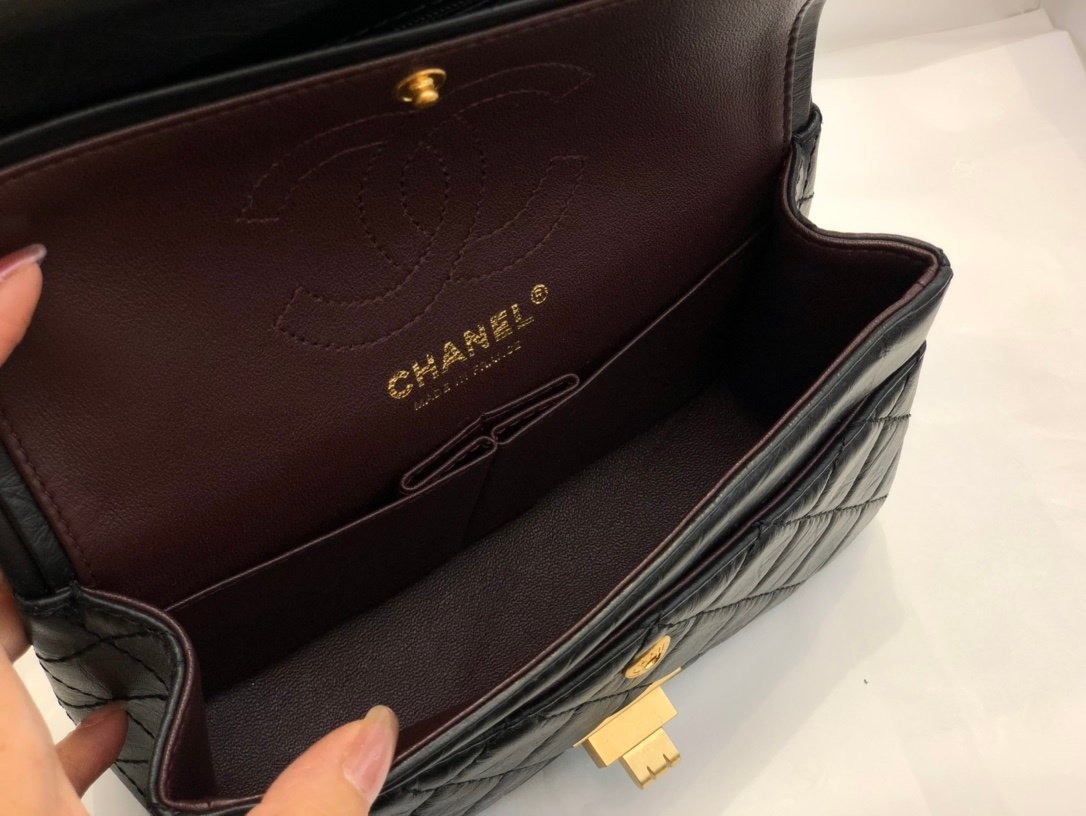 復刻chanel香奈兒新款Reissue金扣菱格鏈條包A01116