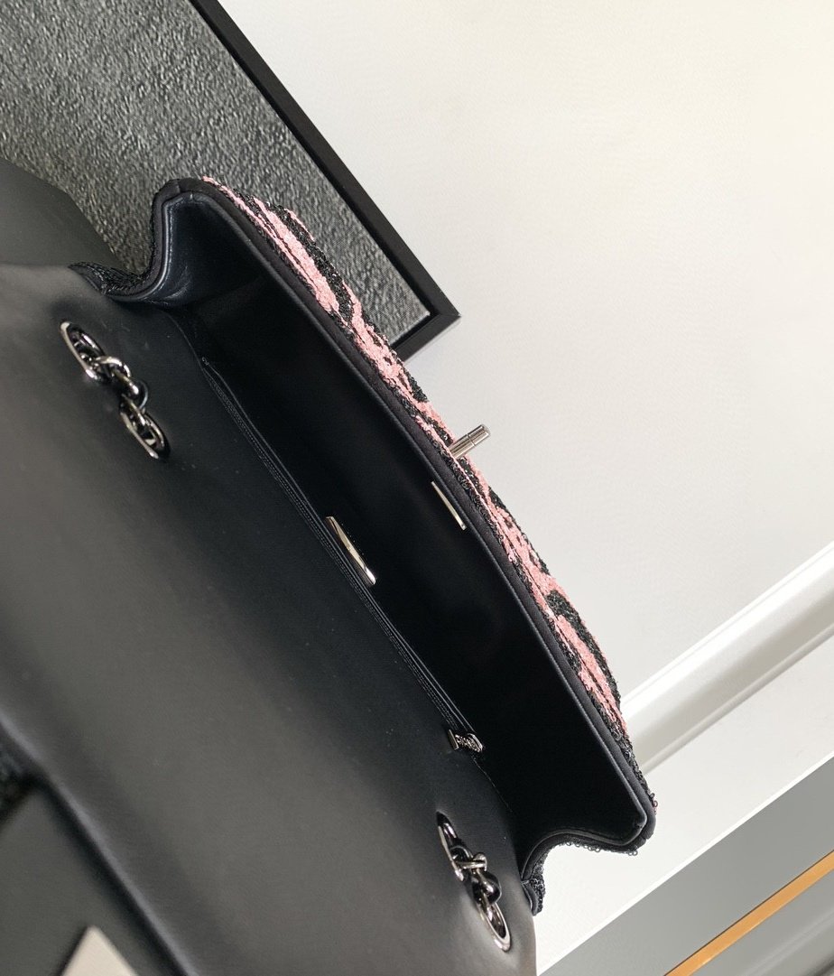 復刻chanel香奈兒CF亮片拼接波浪單肩包A01112