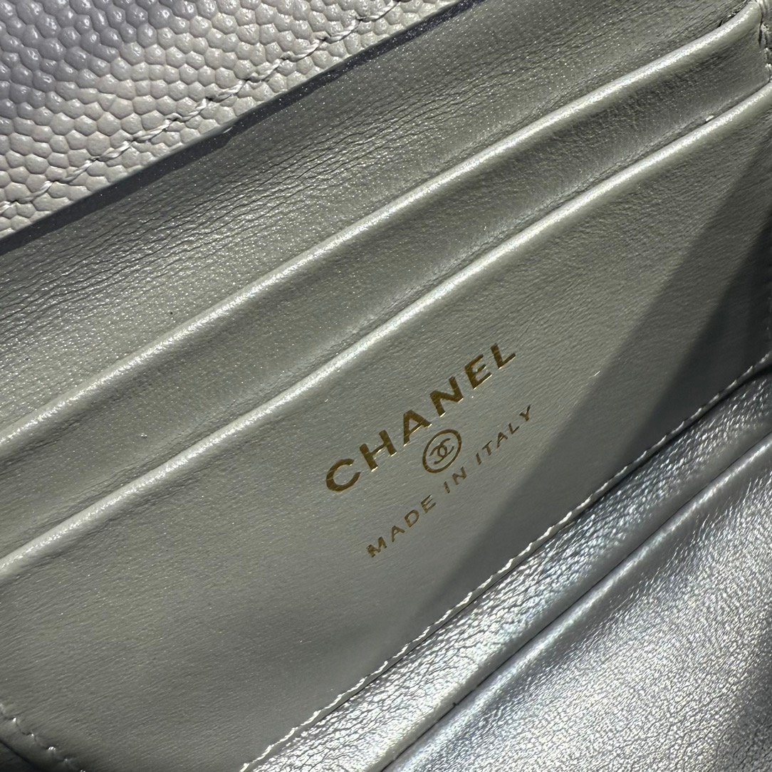1:1Chanel香奈兒白色mini coco handle nano魚子醬皮紋手提挎包
