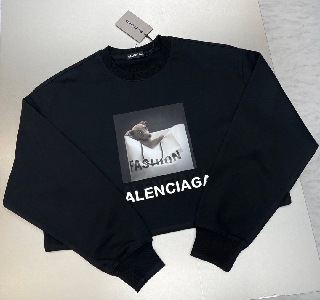 高仿Balenciaga巴黎世家新款潮流經典黑色衛衣