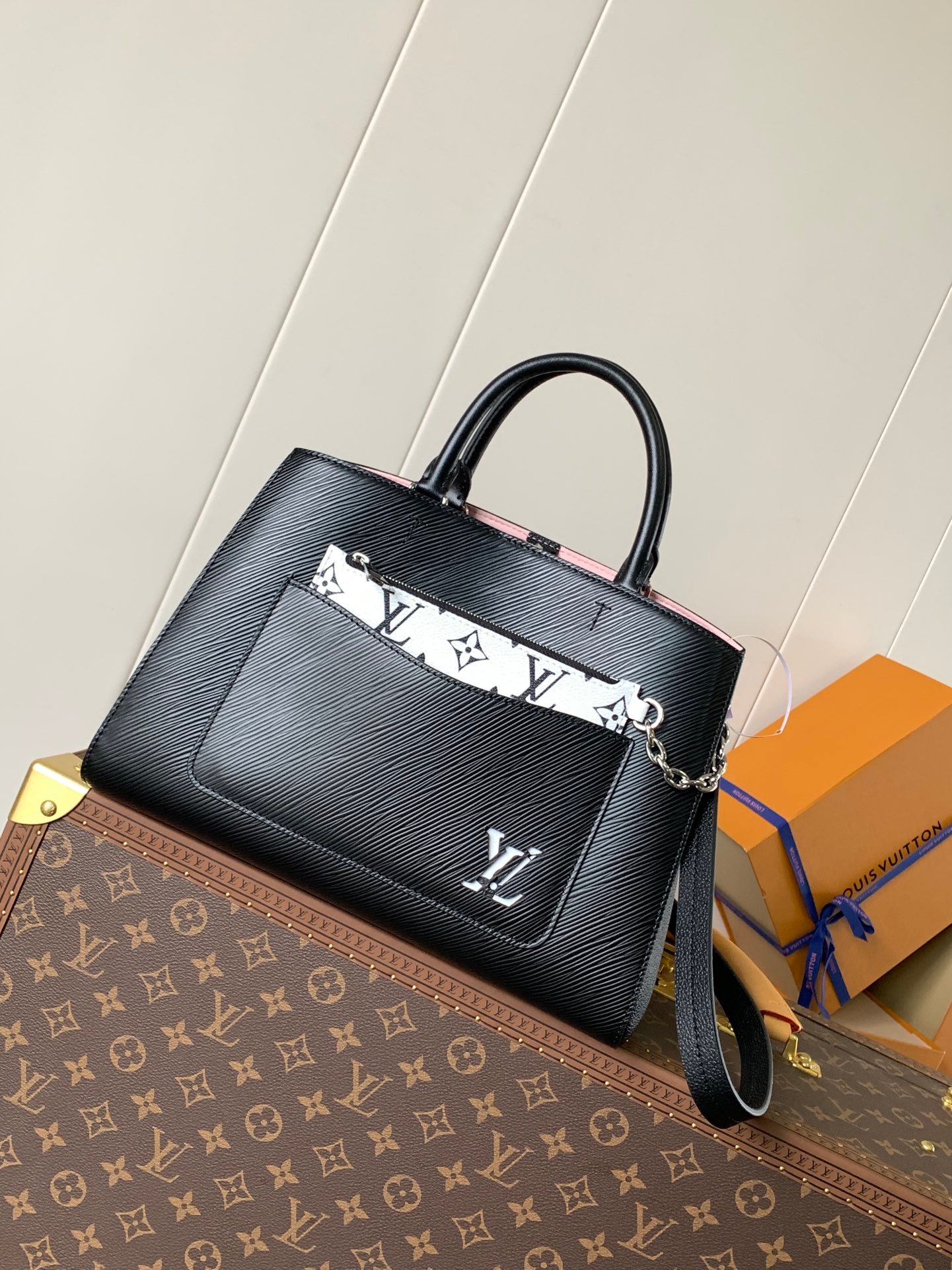 頂級LV路易威登M59954黑色Marelle Tote手袋手提包