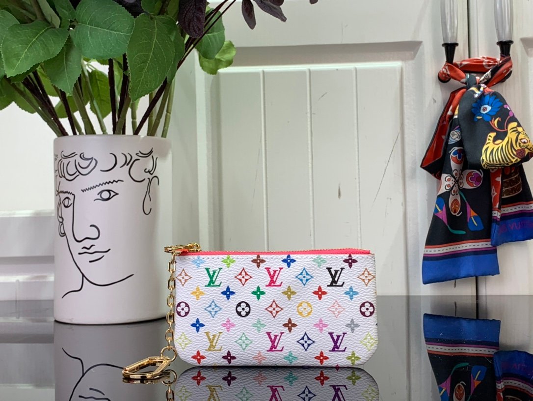 原單LV x TM Key Pouch m13664 白彩鑰匙包