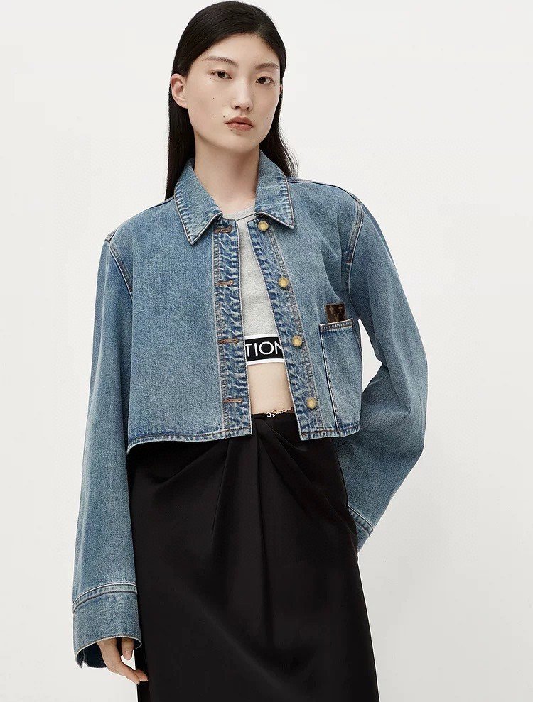 高仿網站LV新款女士短款經典牛仔外套