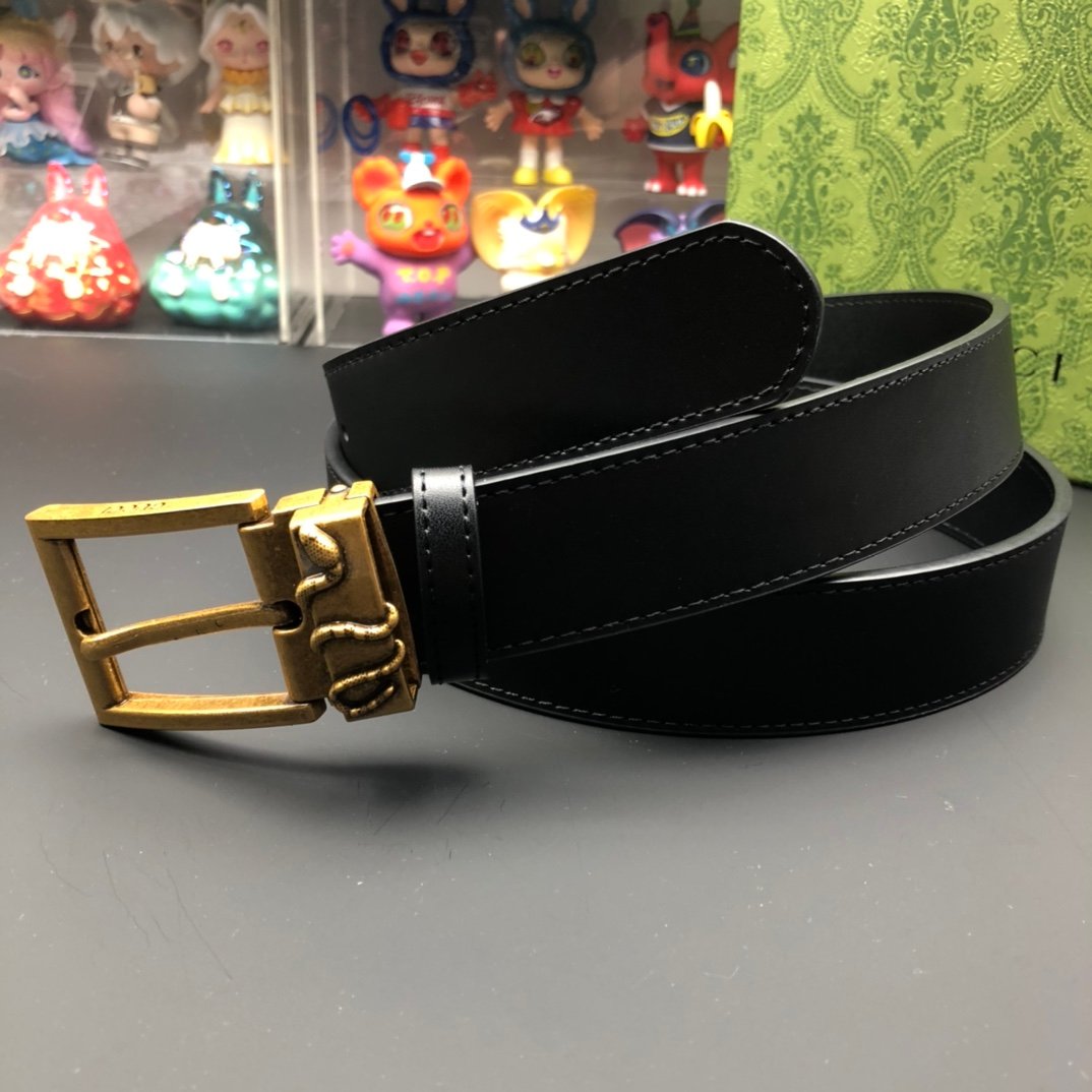 復刻古馳GUCCI新款商務男士腰帶皮帶4cm