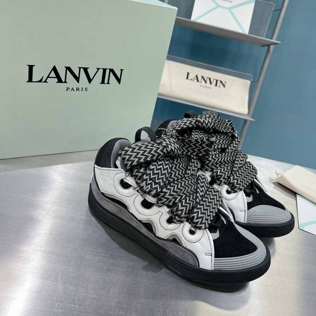 頂級LANVIN浪凡三代最新走秀款CURB系列休閒運動鞋情侶款