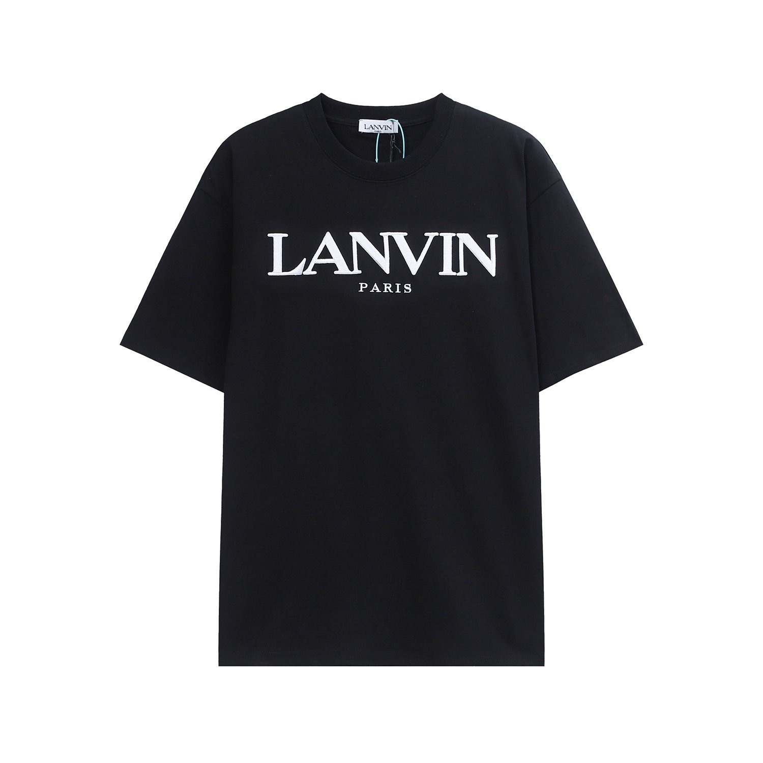 復刻LANVIN浪凡成毅同款短袖繡花logo字母T恤圓領上衣男女款