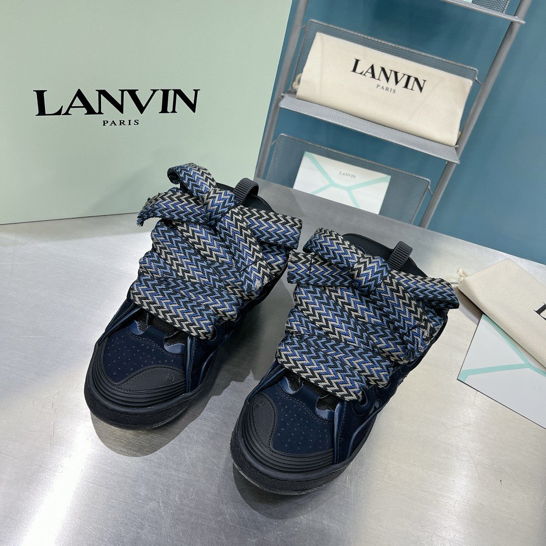高仿莆田鞋LANVIN浪凡三代最新走秀款CURB系列休閒運動鞋