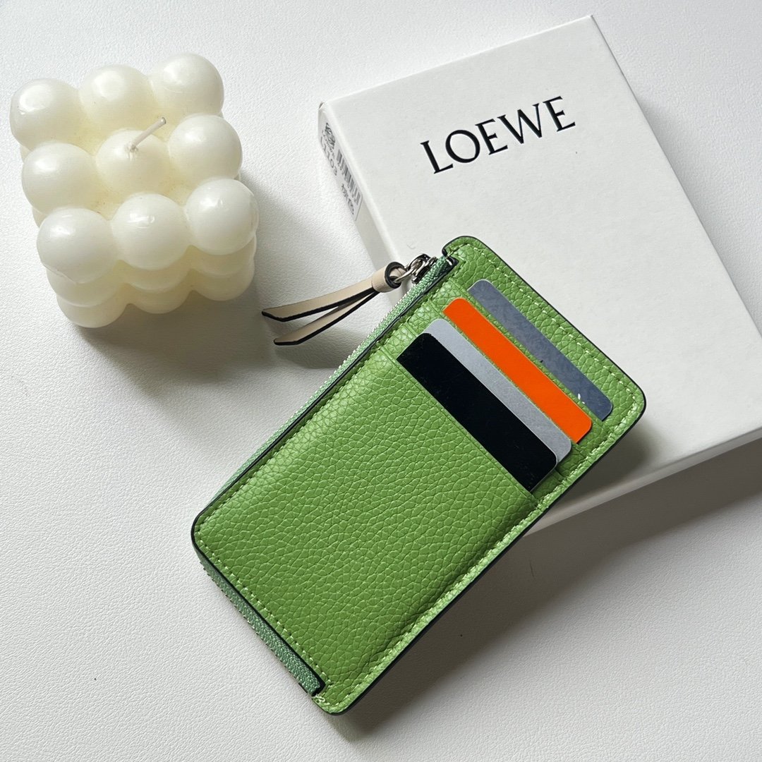 原單loewe羅意威新款綠色錢包零錢包