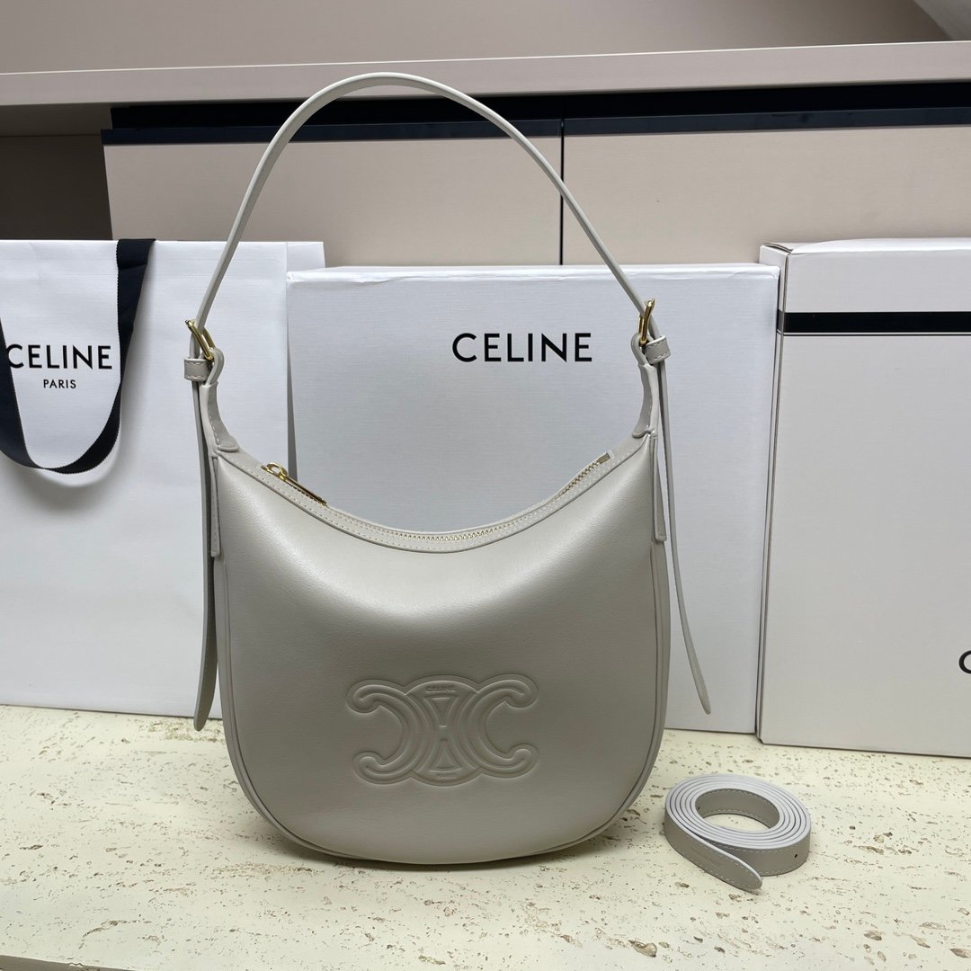 高仿Celine賽琳小號HELOÏSE TRIOMPHE牛皮革手袋117253