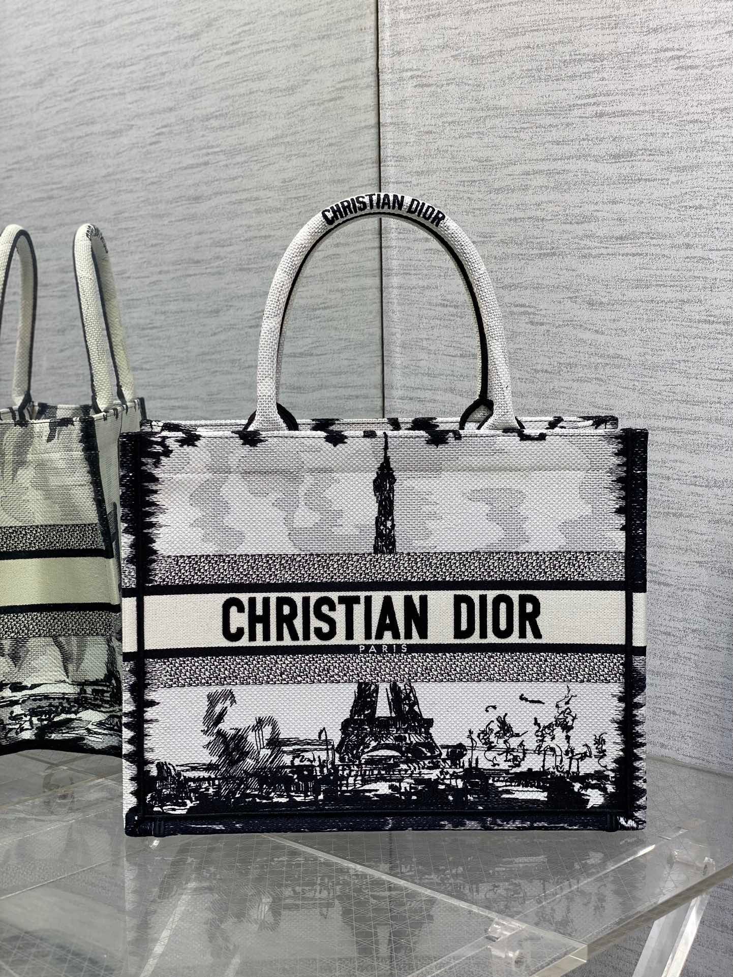 頂級復刻Dior新款Tote刺繡圖案托特包