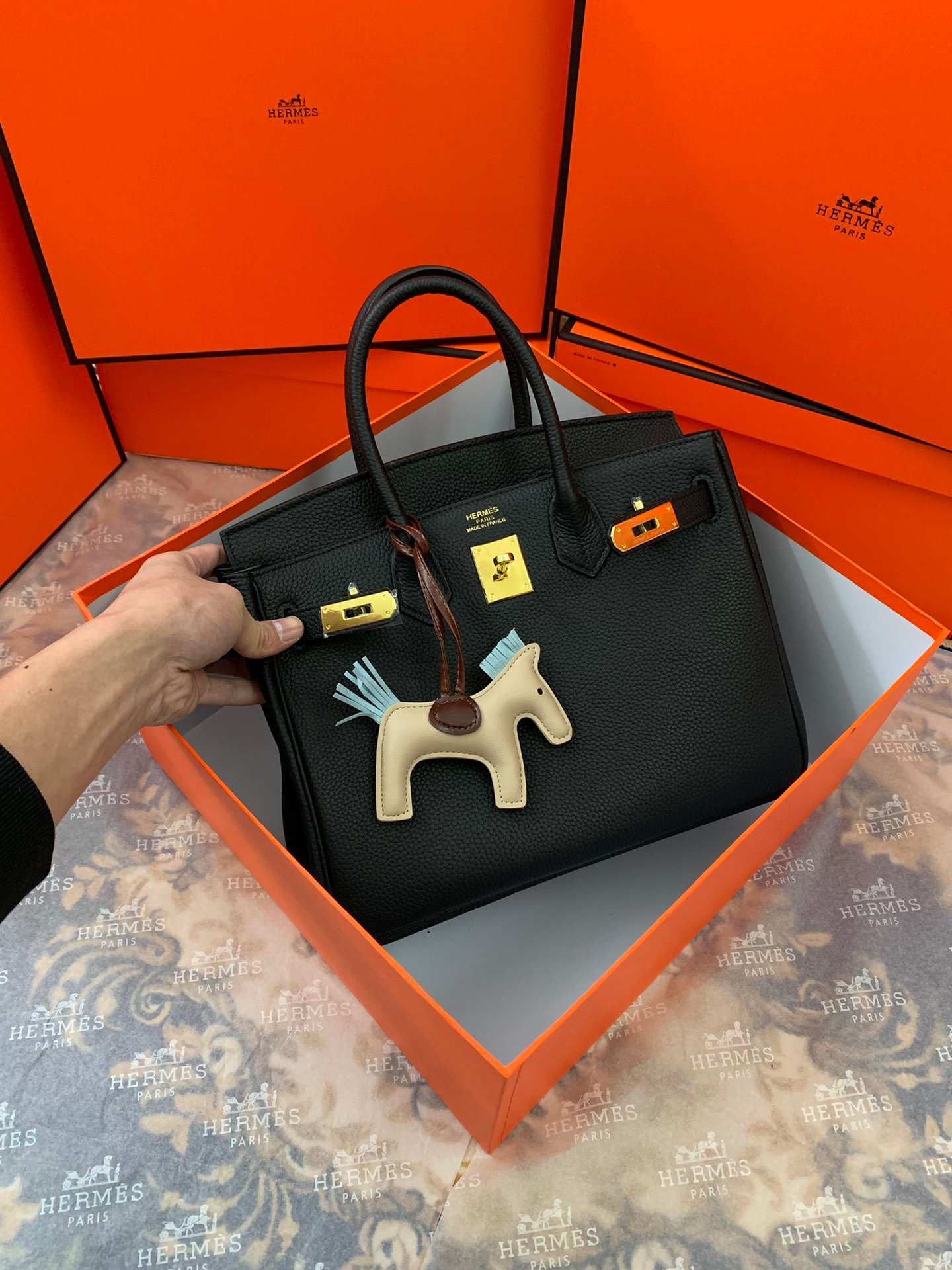頂級Hermes愛馬仕黑色金扣Birkin鉑金包TOGO皮