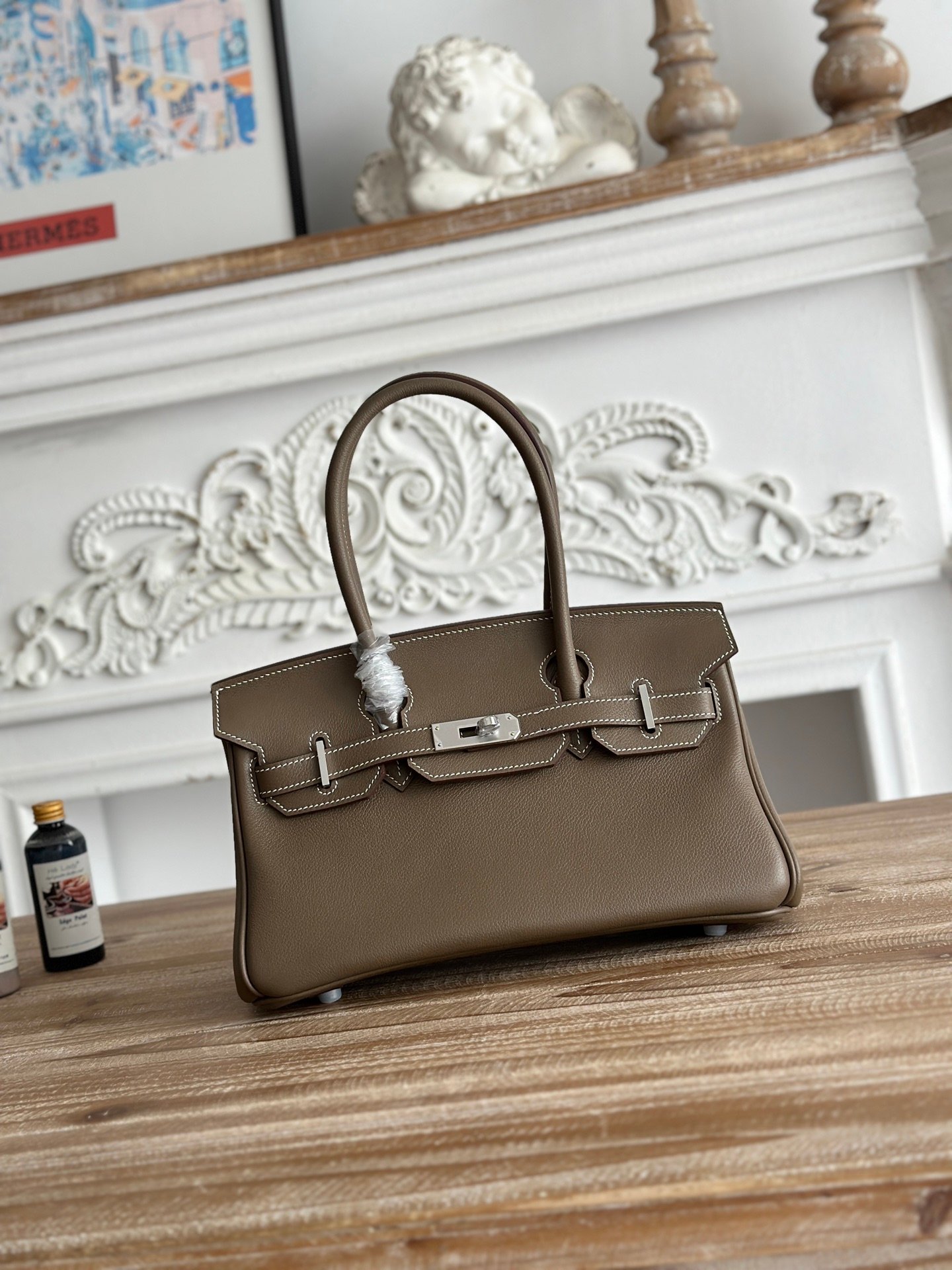 原單Hermes愛馬仕shoulder birkin 29cm ev皮大象灰銀扣手提包