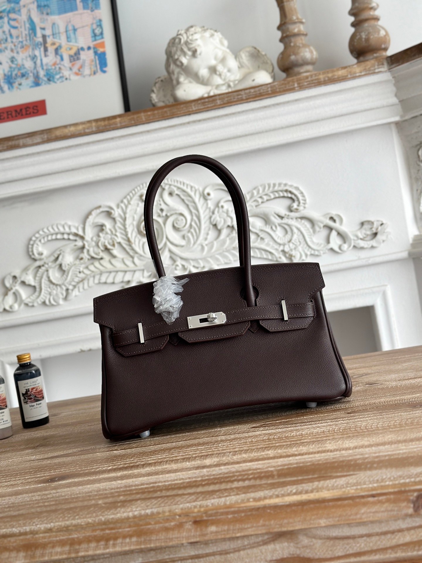 復刻Hermes愛馬仕shoulder birkin 29cm ev皮酒紅銀扣手提包