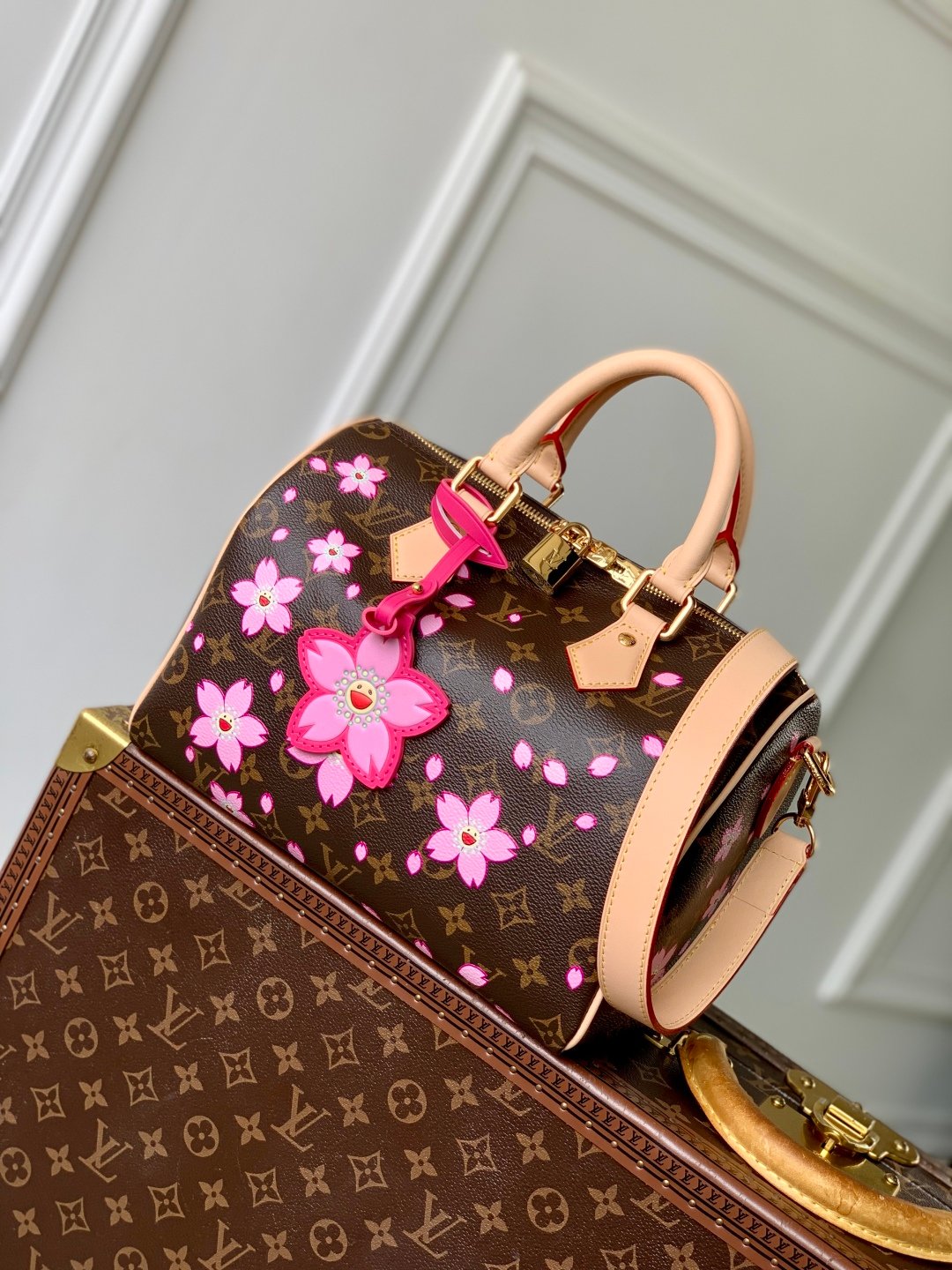 LV × 村上隆 Speedy 25 櫻花系列手袋 M14174｜復刻限量｜一比一高仿精品