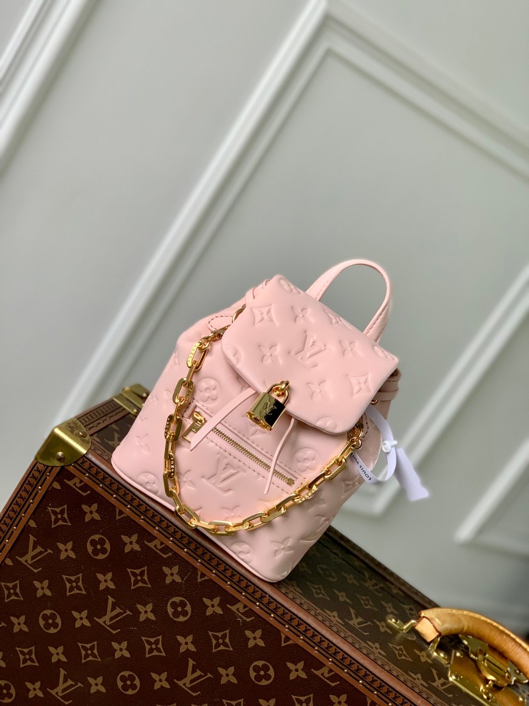 LV M13389 精品仿製Coussin迷你後背包 Monogram皮革雙肩包