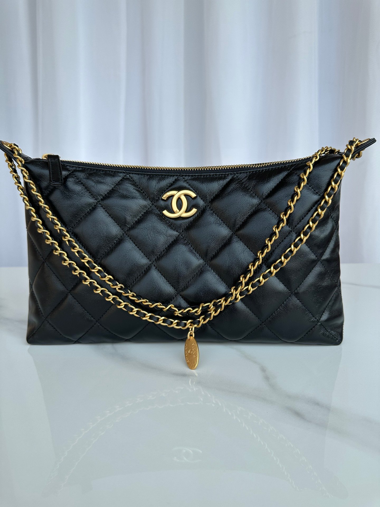 Chanel A貨 黑色AS5498 經典手袋 華麗羊皮設計 時尚耐看女用包款