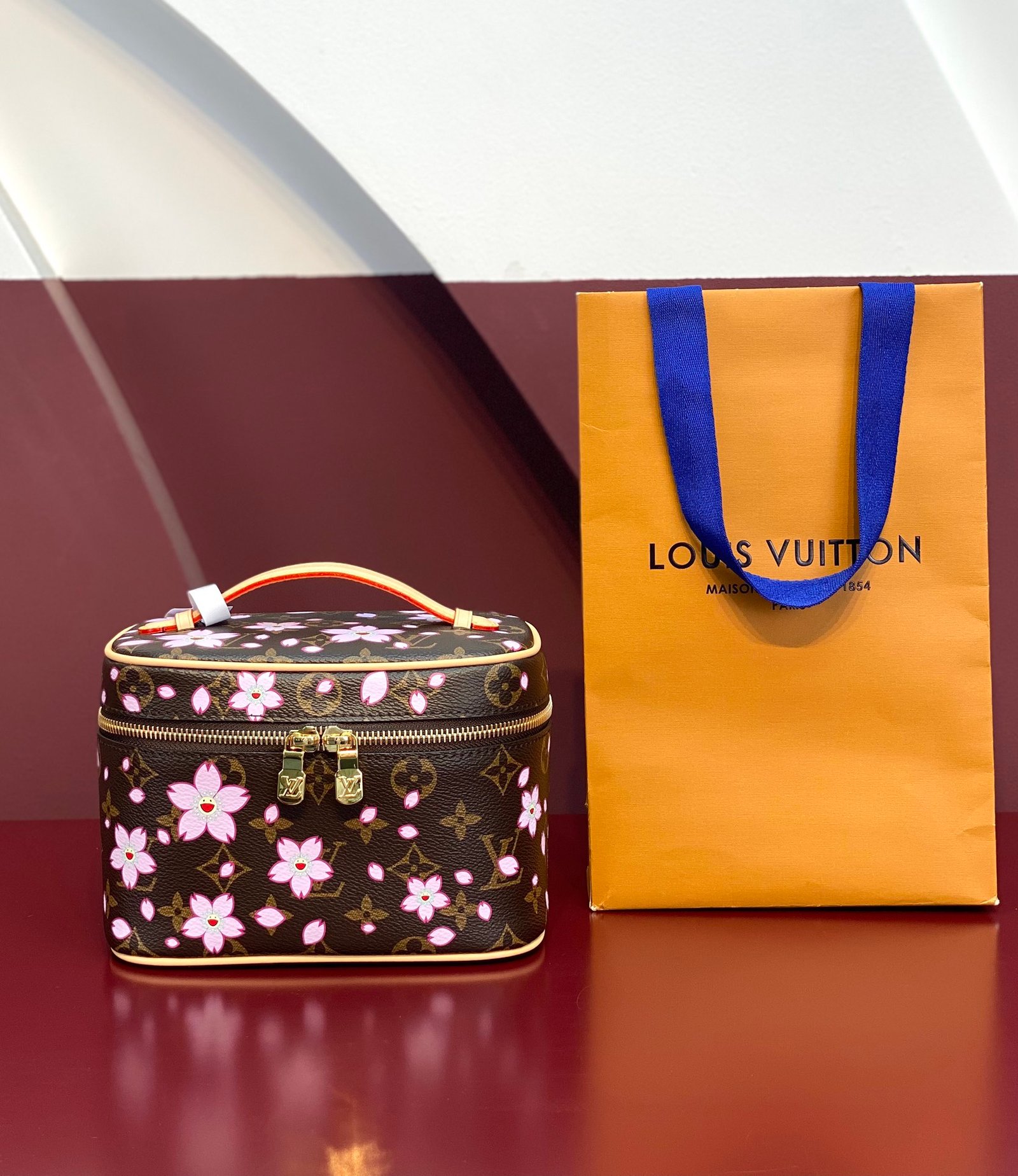 LV x 村上隆 櫻花迷你化妝包 M14181｜一比一高仿復刻 限量精品