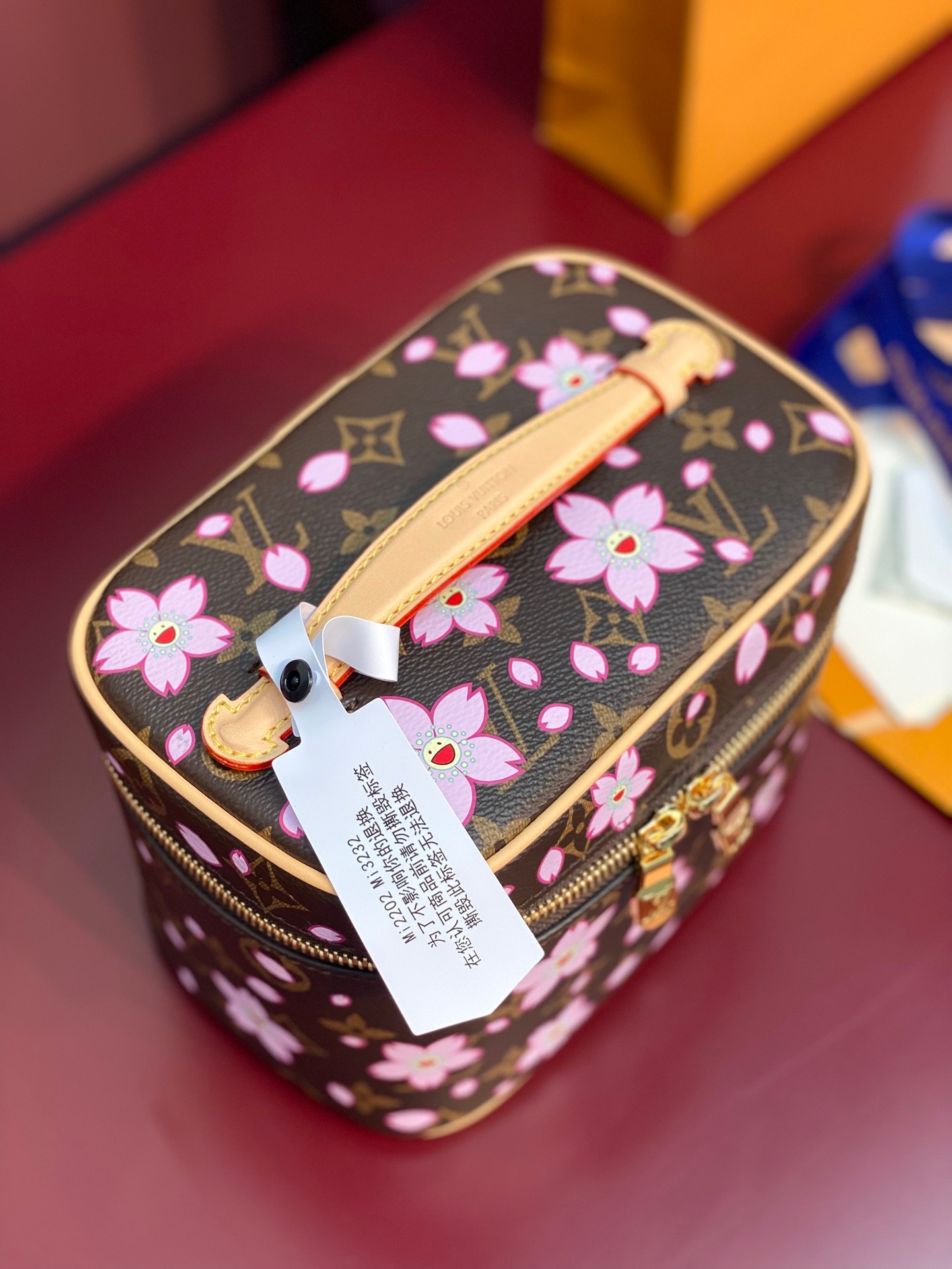 LV x 村上隆 櫻花迷你化妝包 M14181|一比一高仿復刻 限量精品