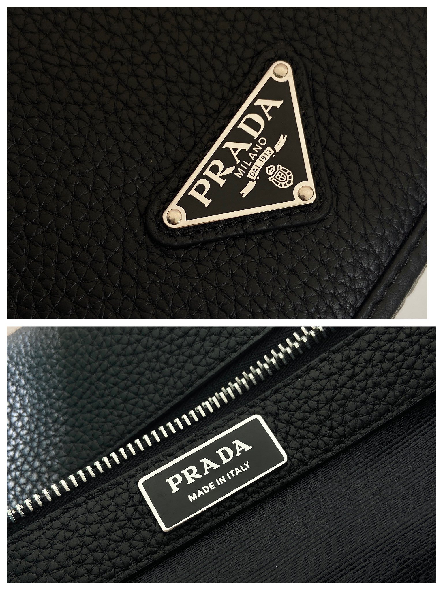 Prada 黑色原單精品 2VD075 新款郵差包 男士百搭磁扣肩背包
