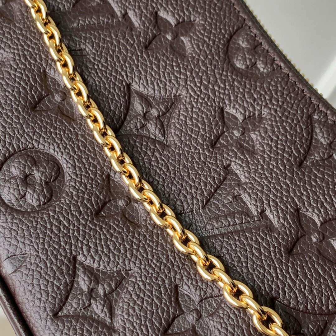 LV M14193精品仿製Félicie Pochette巧克力棕信封包 金鏈優雅 百搭法式格調