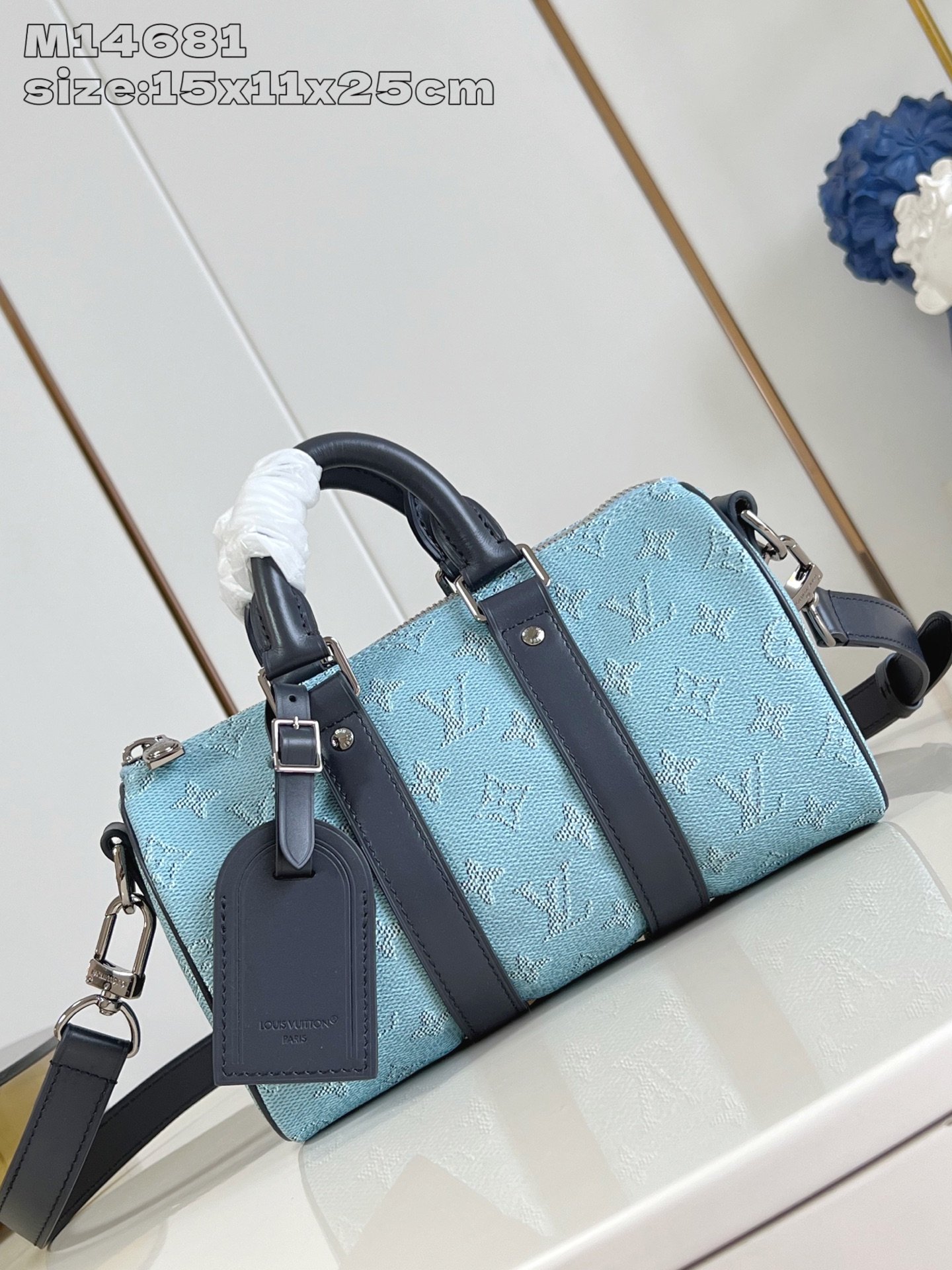 LV復刻版Keepall 25手提斜背兩用包 時尚旅行輕便首選復古格調M14681