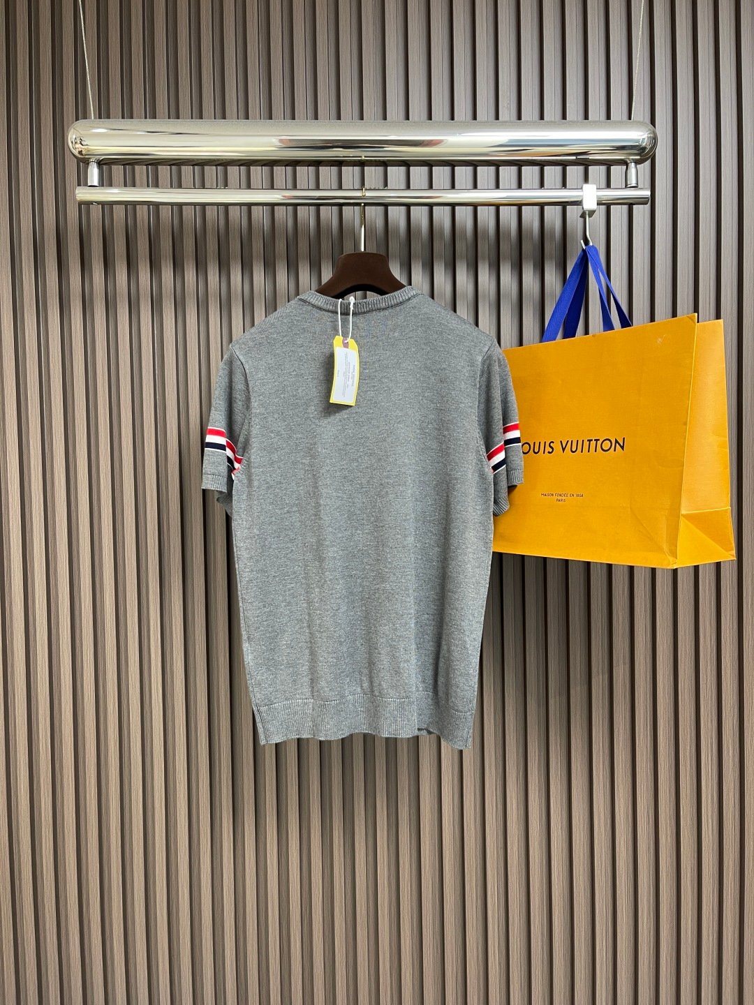 Thom Browne 原單灰色提花小狗針織Polo衫 滿版俏皮圖騰 夏季翻領短袖百搭款