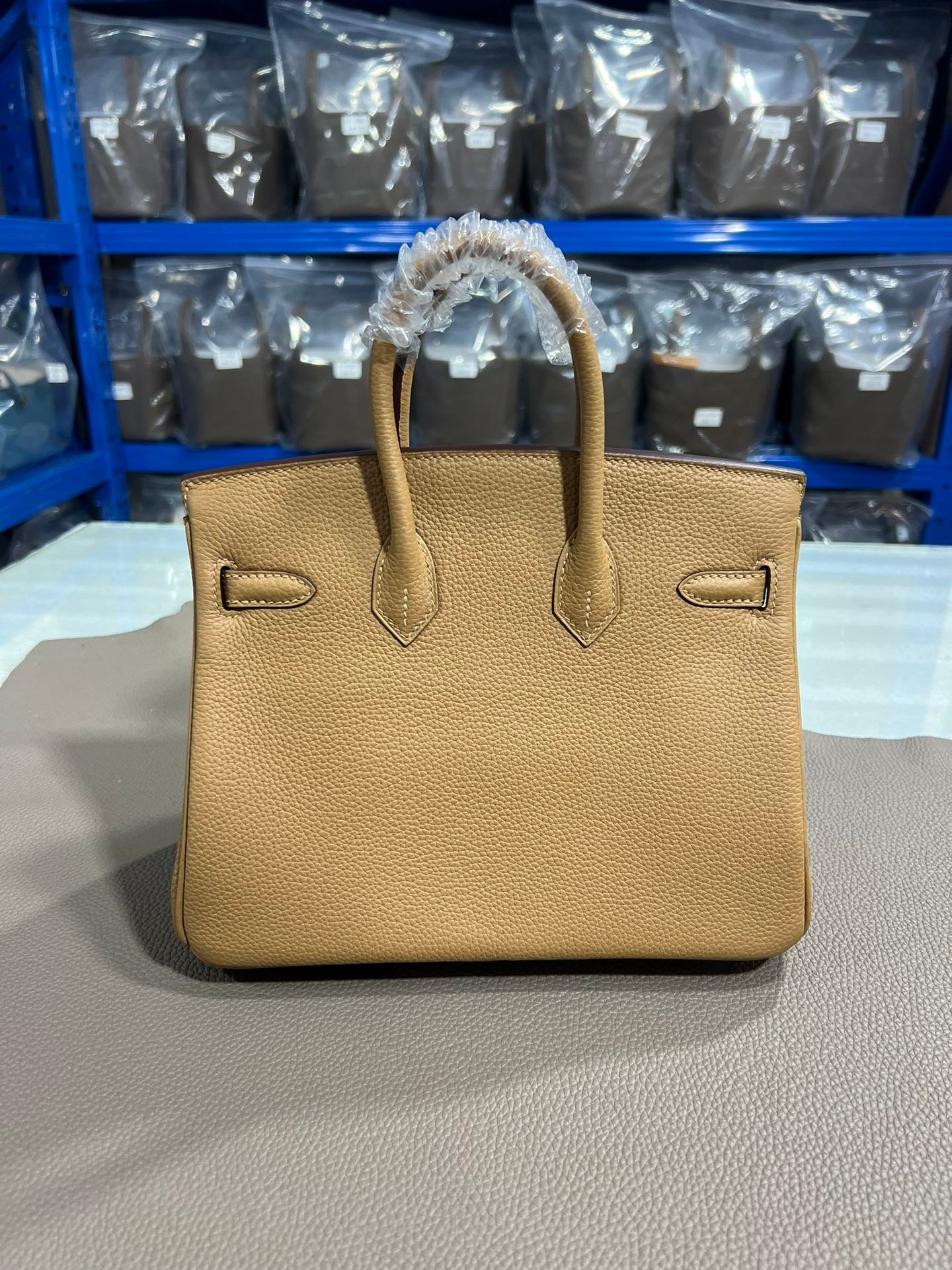 Hermès 頂級原單Birkin奶茶色25/30CM鉑金包 Togo皮銀扣 減法油邊工藝 知性高級感