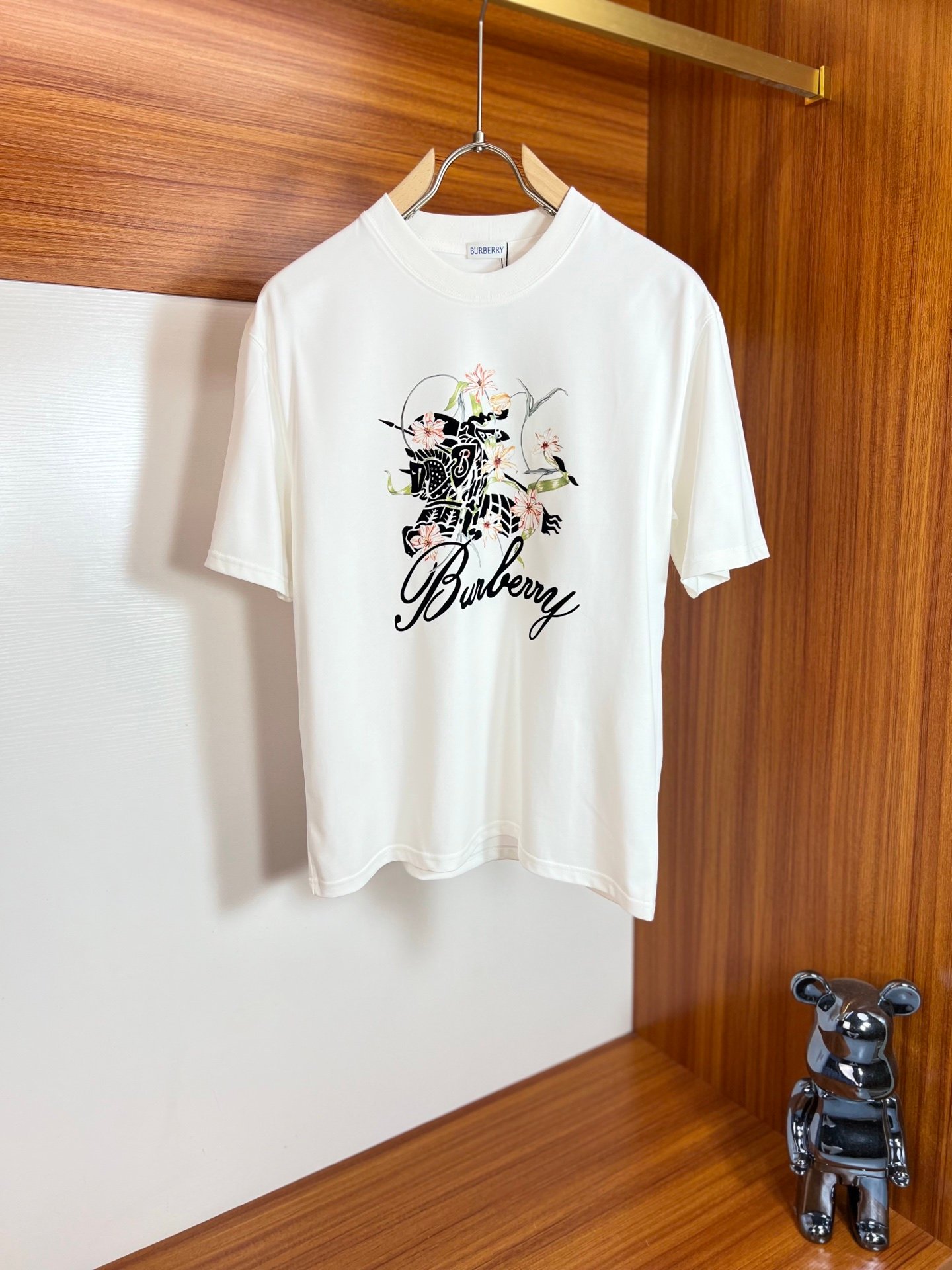 Burberry復刻版白色冰潮棉短袖T恤圓領設計2025春夏新品英倫時尚百搭款
