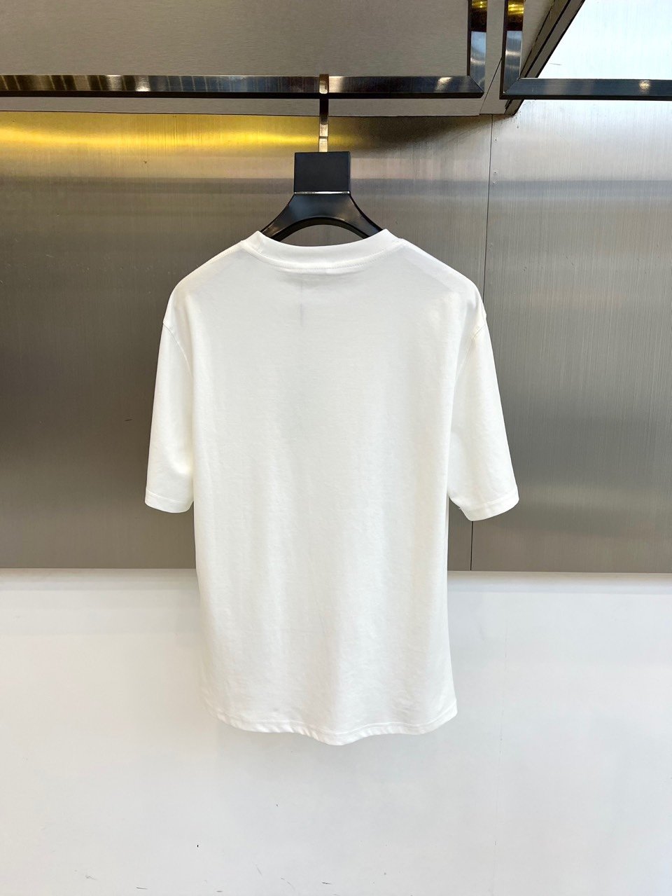 Burberry原單走秀款白色短袖T恤雙紗純棉設計感2025春夏男女同款