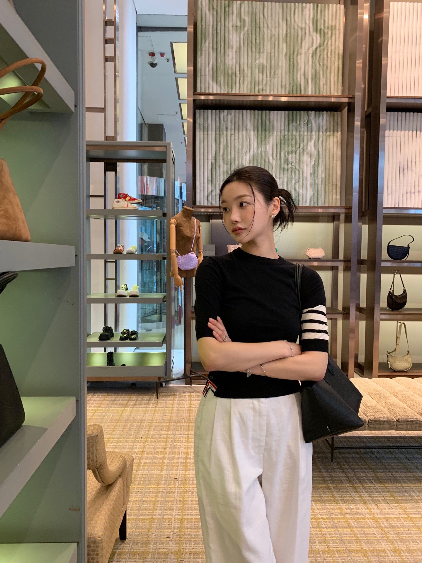 THOM BROWNE 精品仿製中袖針織衫 超細羊毛 夏日氛圍感上衣 氣質韓系穿搭必備