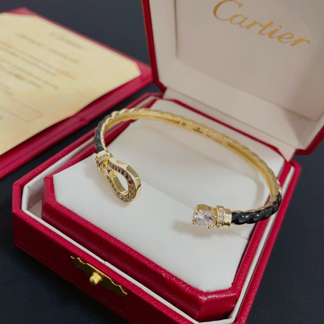 卡地亞 Cartier 鑲鑽豹頭手鍊｜高端定制 V金材質｜經典男女百搭款