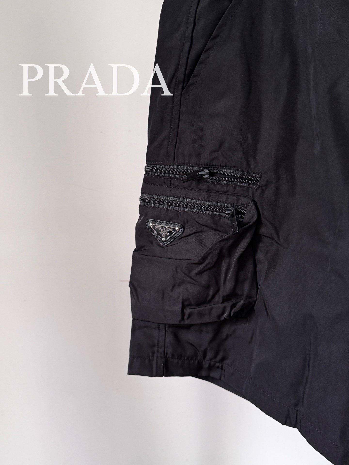Prada A貨三角標工裝短褲 男士24SS新款輕量機能設計 防風防水日系工裝風