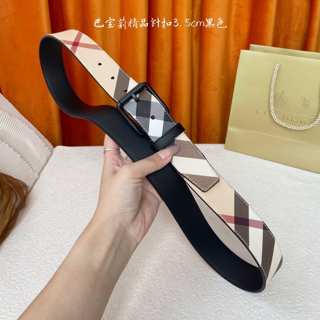 Burberryy 巴宝莉頂級專櫃同步平滑皮革腰帶