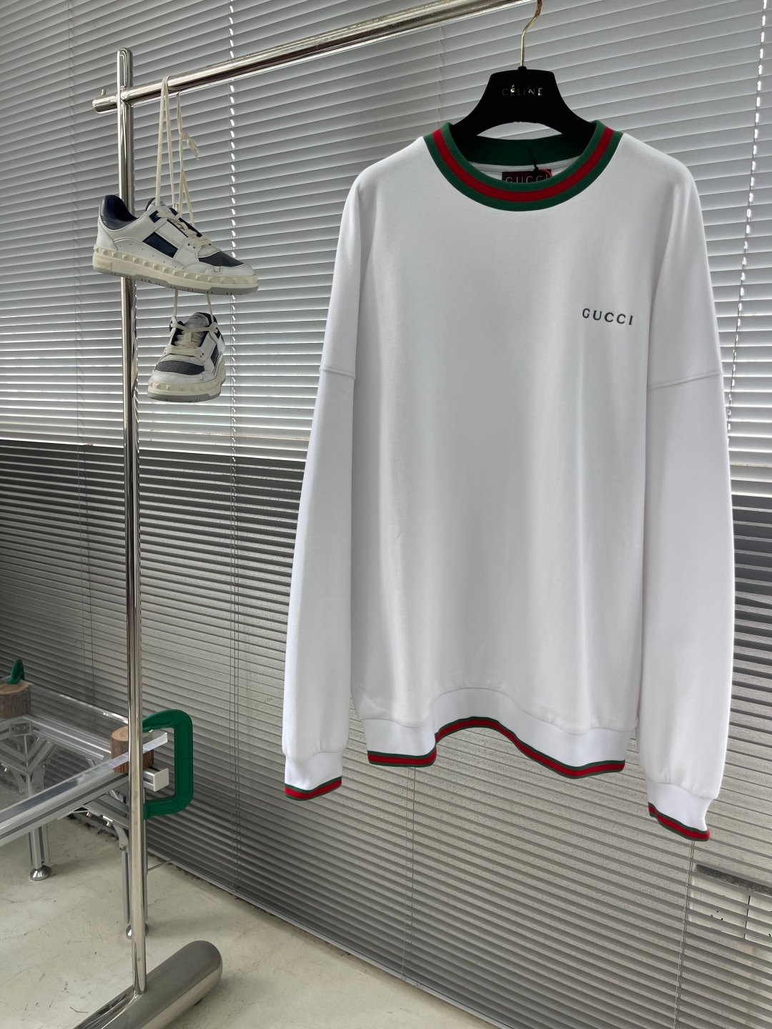 Gucci高仿織帶刺繡衛衣套裝 白色舒適棉料 時尚都市雅痞