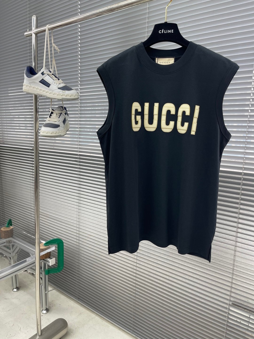 Gucci頂級原單黑色雙層叠加字母背心T恤 冰感新疆棉 夏季清涼