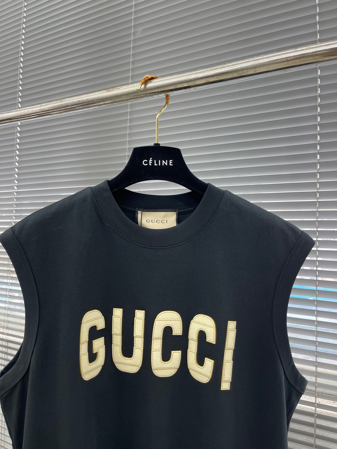Gucci頂級原單黑色雙層叠加字母背心T恤 冰感新疆棉 夏季清涼