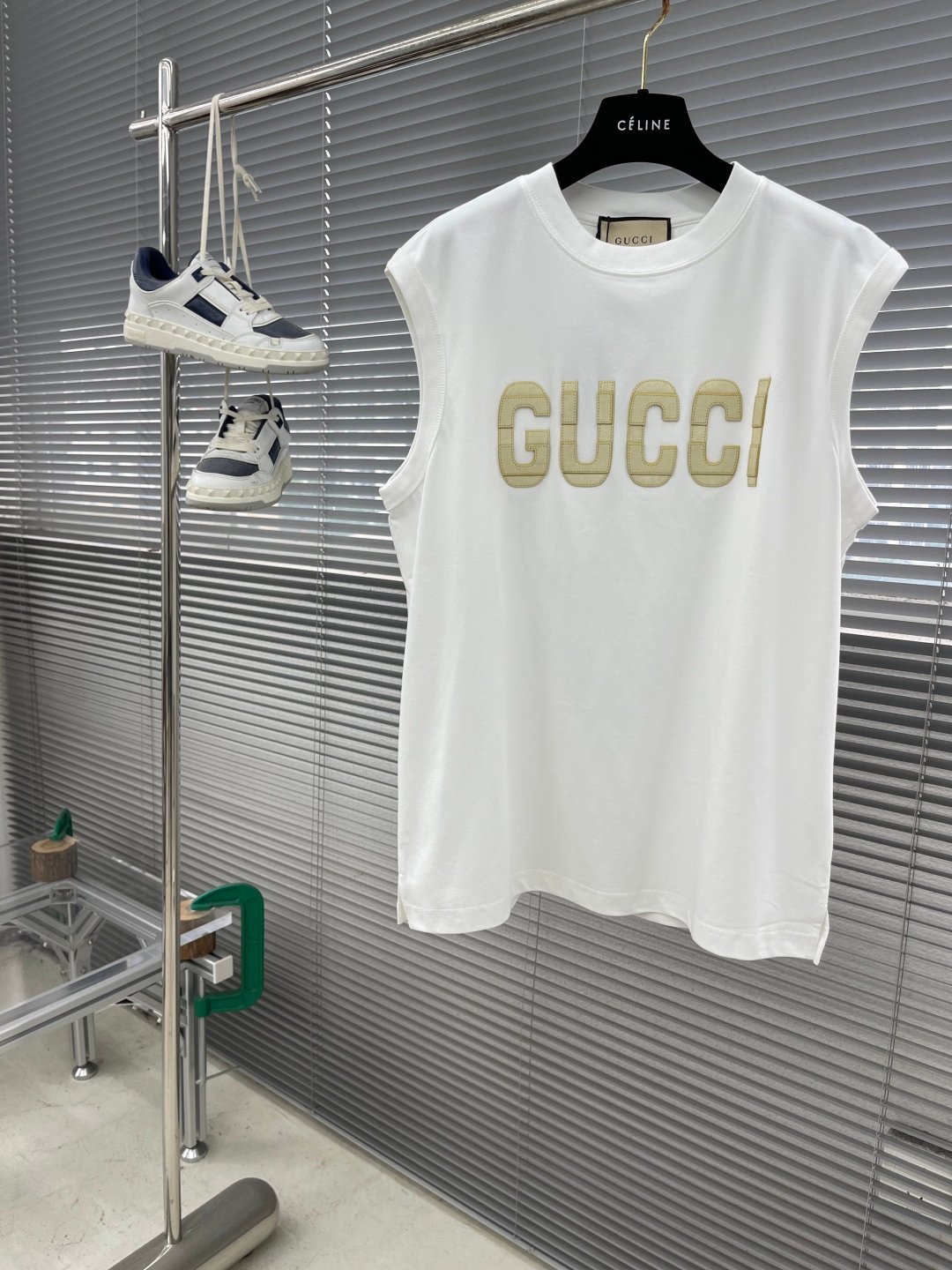 Gucci一比一双层叠加字母背心T恤 280克新疆棉 冰感索罗娜科技
